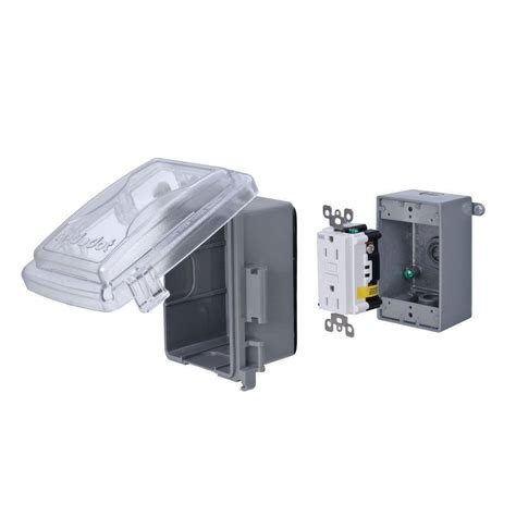 1 gang gfci weatherproof non metallic electrical box cover kit|Amazon.com: Weatherproof Outlet Kit.